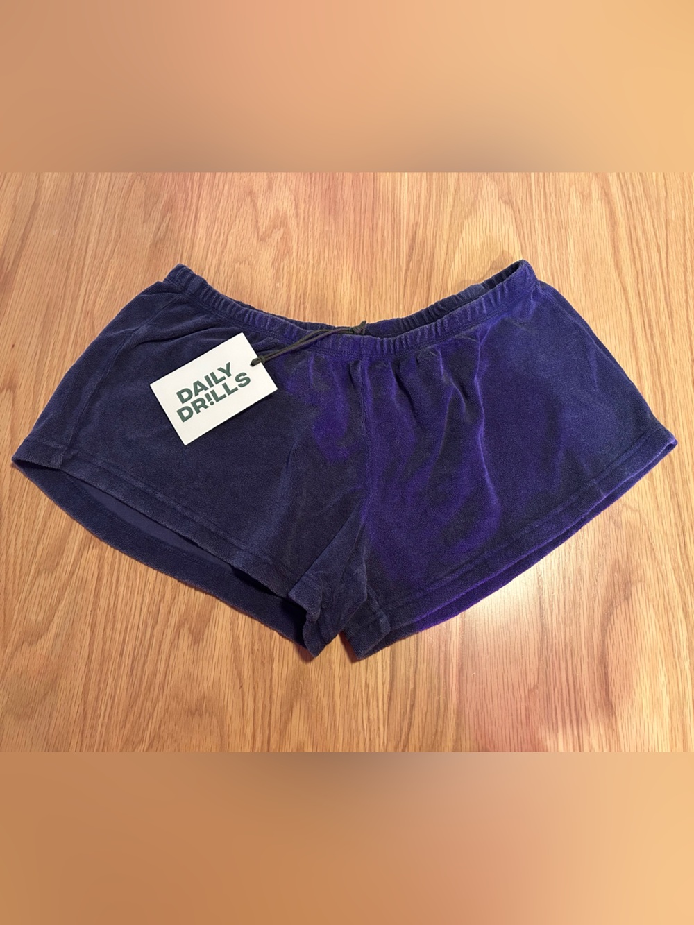 Daily Drills Terry Micro Shorts - Sunbleached Navy Size M/L NWT